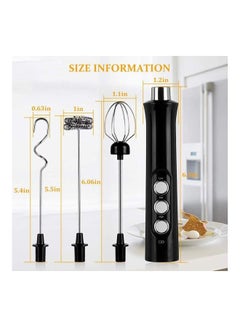 XiuWoo 6-Piece Milk Frother With Whisk Set Black/Silver  - Image 5