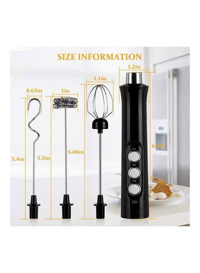 XiuWoo 6-Piece Milk Frother With Whisk Set Black/Silver  - Image 5