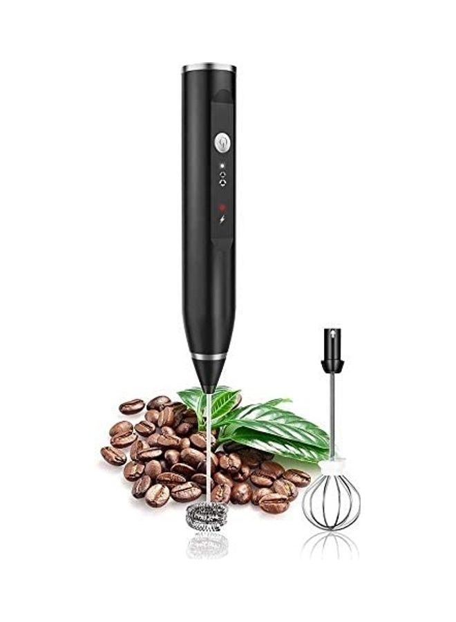 XiuWoo 2-Piece Milk Frother And Whisk Set Black/Silver - Image 1