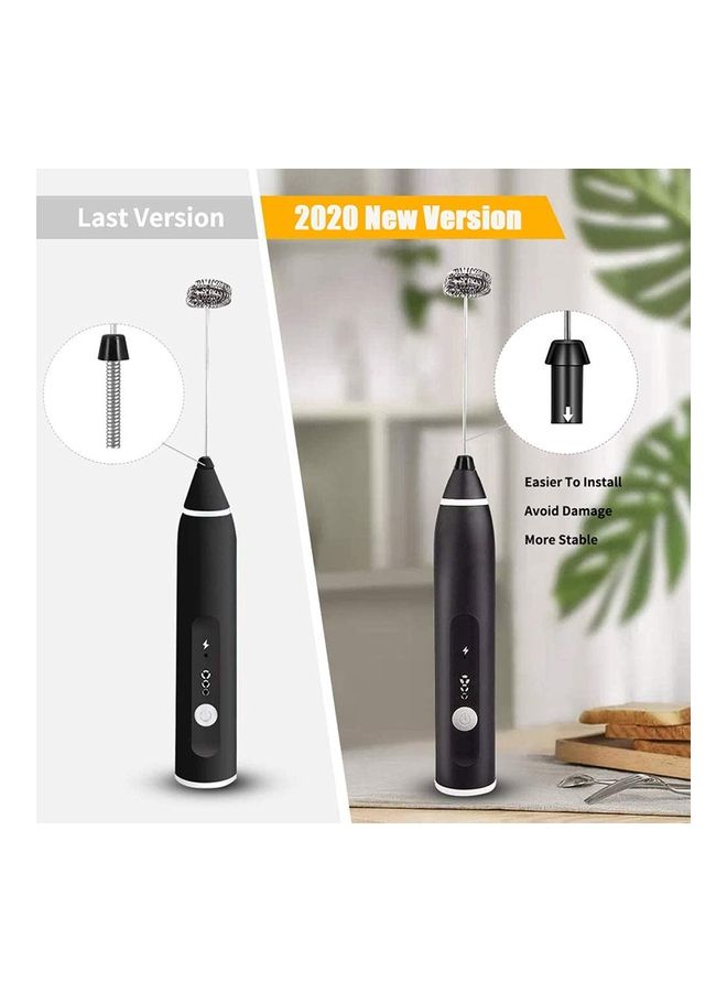 XiuWoo 2-Piece Milk Frother And Whisk Set Black/Silver - Image 3