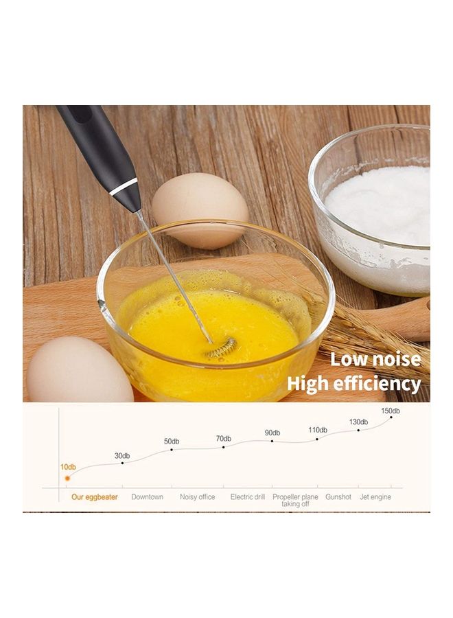 XiuWoo 2-Piece Milk Frother And Whisk Set Black/Silver - Image 4