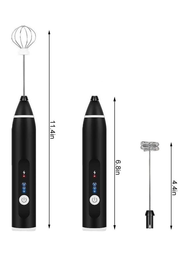 XiuWoo 3-Piece Electric Milk Frother And Whisk Set 1.0 W W32 Black/Silver  - Image 2