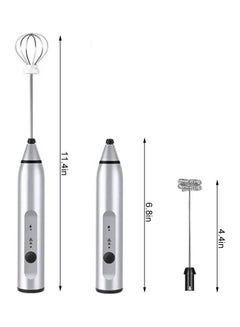 XiuWoo 3-Piece Milk Frother And Whisk Set Silver  - Image 2