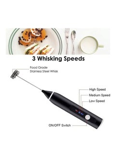 XiuWoo 3-Piece Electric Milk Frother And Whisk Set Black/Silver  - Image 3