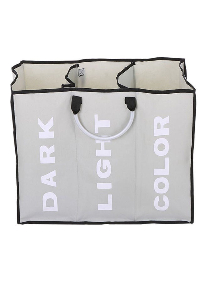 شيزي سلة غسيل قابلة للطي من 3 أقسام رمادي / أبيض / أسود 25سم - Image 1