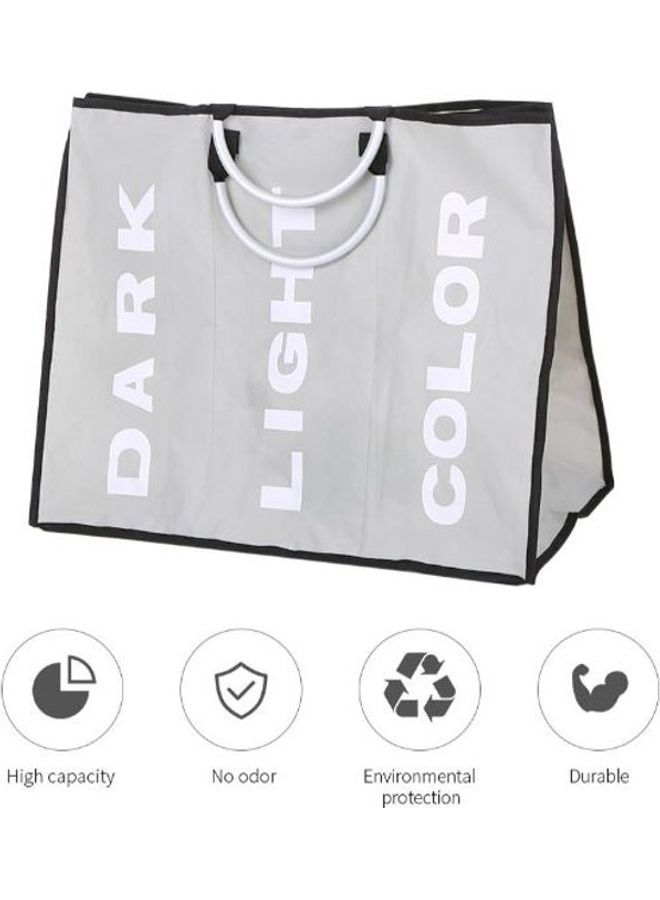 شيزي سلة غسيل قابلة للطي من 3 أقسام رمادي / أبيض / أسود 25سم - Image 2