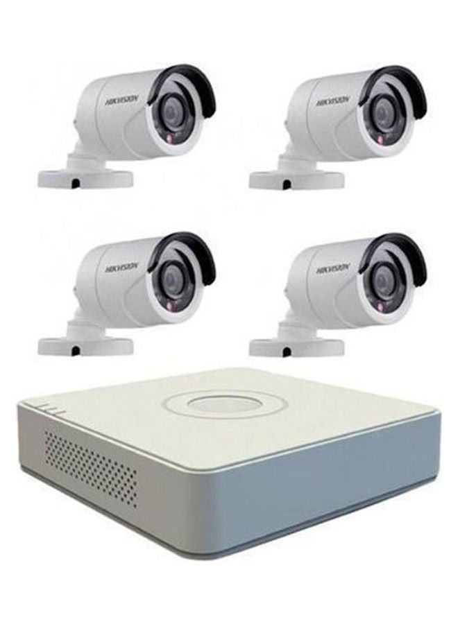 HIKVISION HD 1 M.P + 4 Outdoor Camera + 4-channels 720P DVR + Installation Accessories - Image 1