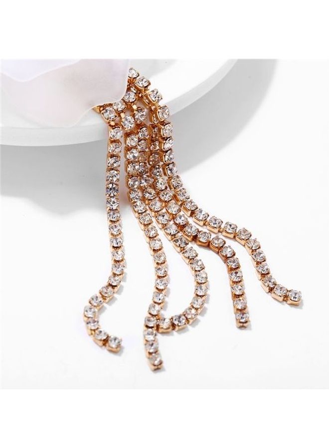 أقراط أنيقة مزينة بأشكال الشرابة على شكل زهور - Image 4