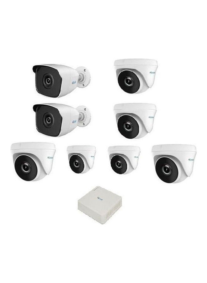 هيك فيجن مجموعة مسجل فيديو رقمي - بـ 8 منافذ + 8 كاميرات أمنية - بدقة 1 ميجابكسل - Image 1