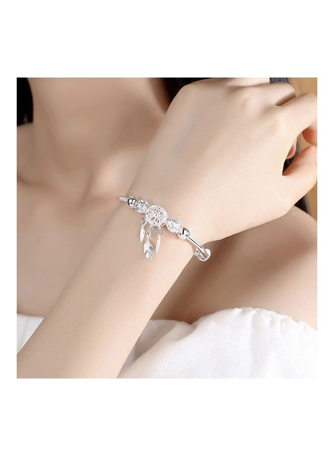 Generic - 925 Sterling Silver Feather Charm Bracelet - Image 1