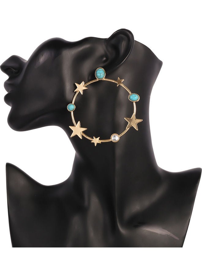Star Detail Hoop Earrings  - Image 2