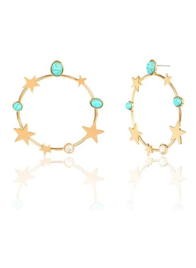 Star Detail Hoop Earrings  - Image 1