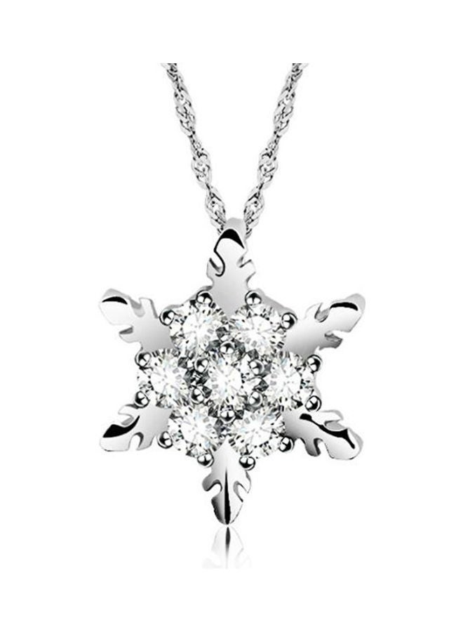 Women's Sweater Snowflake Pendant Chic Necklace