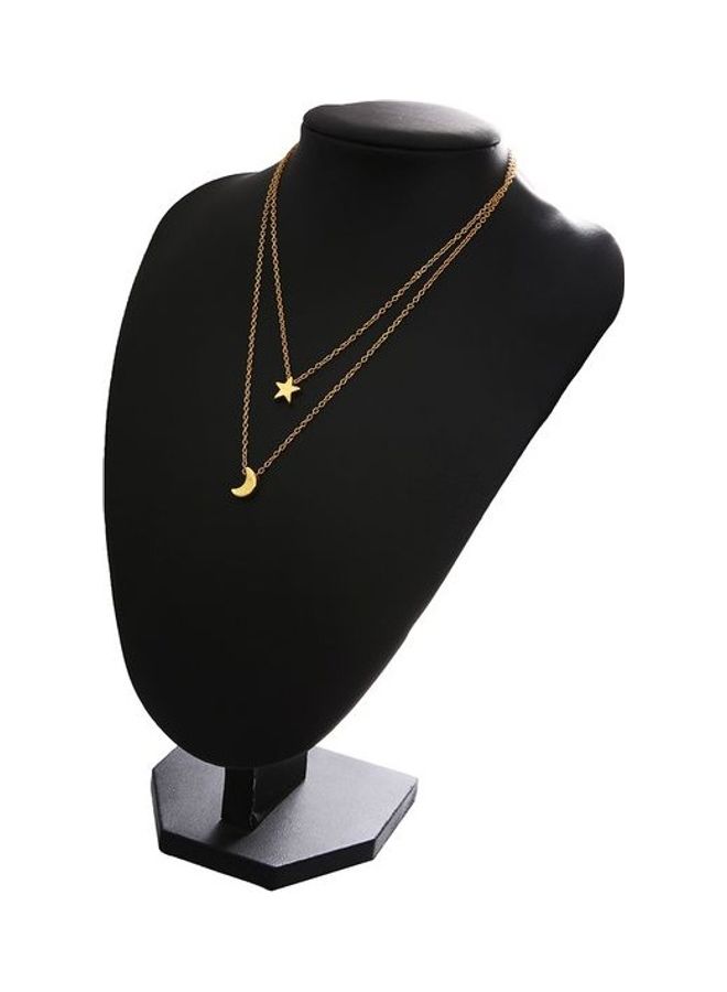 Women's Stars and Moon Pendant Solid Colour Short Multilayer Necklace  - Image 3
