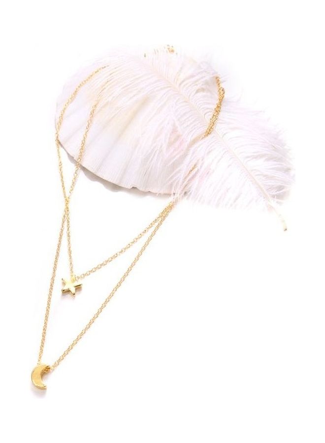 Women's Stars and Moon Pendant Solid Colour Short Multilayer Necklace  - Image 4