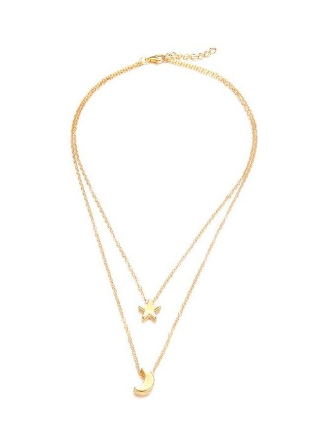 Women's Stars and Moon Pendant Solid Colour Short Multilayer Necklace  - Image 1