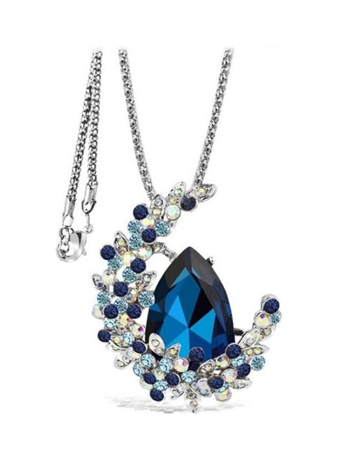 Women's Moonlight Pendant Sweater Chain Crystal Necklace
