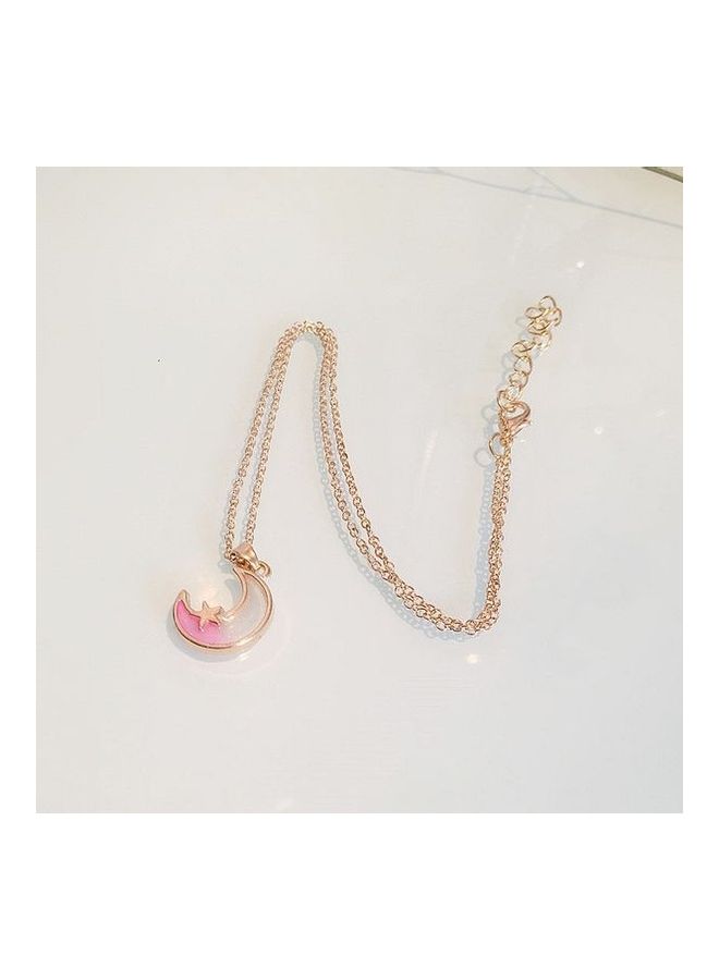 Star Moon Drop Oil Colour Short Necklace - Image 3