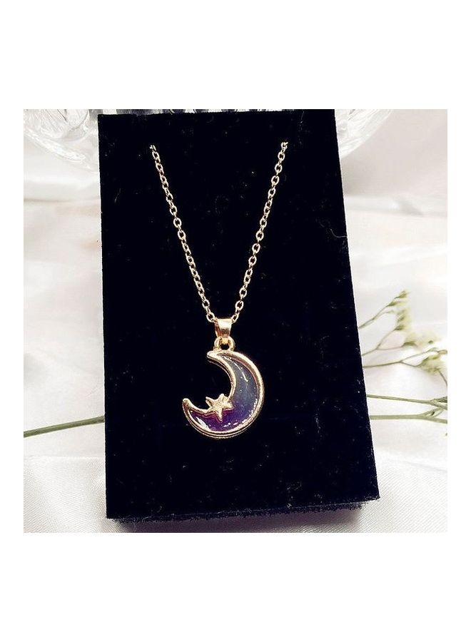 Star Moon Drop Oil Colour Short Necklace - Image 5