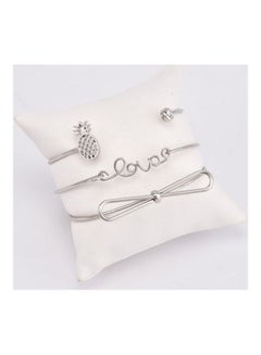 3-Piece Moon Leaf Design Bracelet Set