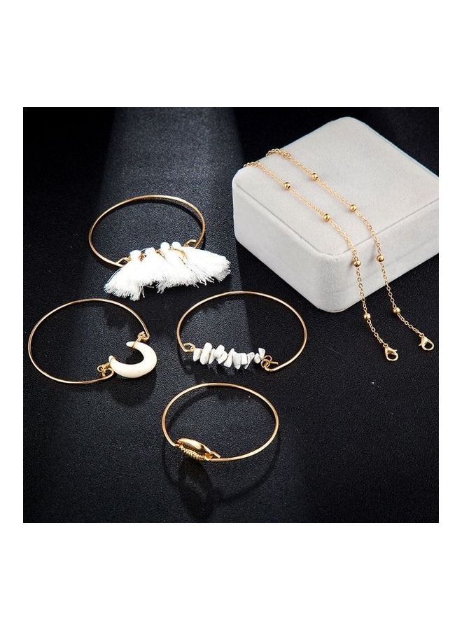 6-Piece Fashionable Tassel And Shell Design Bracelet  - Image 3