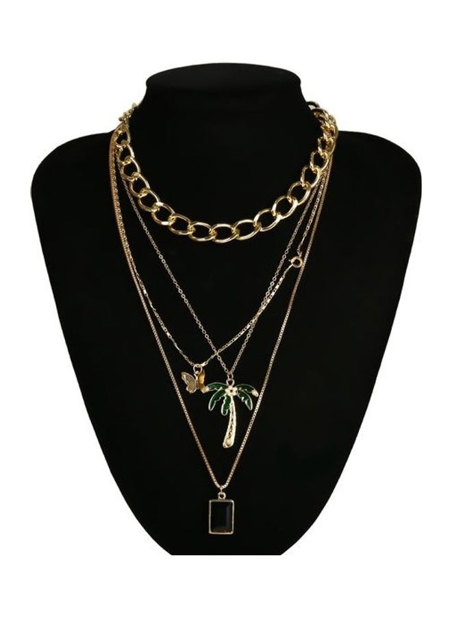 Generic - Multi-Layer Butterfly And Tree Designed Necklace - Image 1