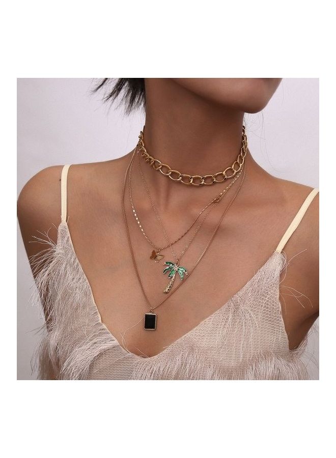 Generic - Multi-Layer Butterfly And Tree Designed Necklace - Image 1