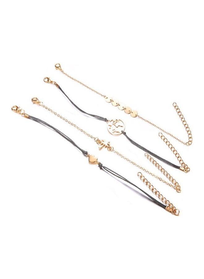 4-Piece Coconut Disc Fashion Alloy Bracelets  - Image 4