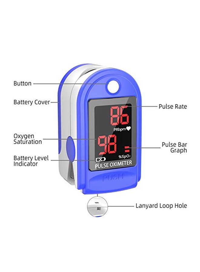 دي بلو جهاز محمول موثوق بشاشة LED لقياس معدل نبضات القلب وقياس نبض الأصابع - Image 3