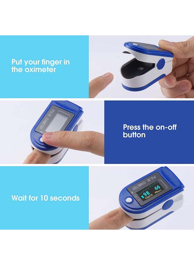 دي بلو جهاز محمول موثوق بشاشة LED لقياس معدل نبضات القلب وقياس نبض الأصابع - Image 4