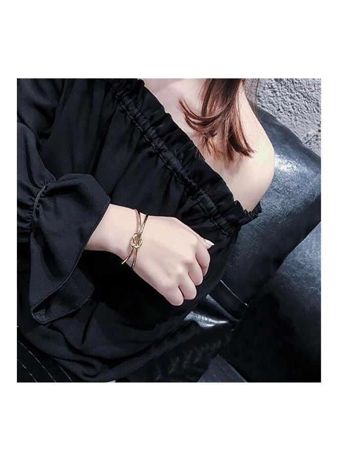 Generic - Women's Sweet Style Double Design Hollow Out Knot Shape Bracelet - Image 1