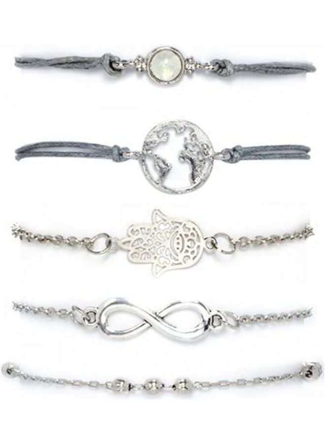 5-Piece Map Palm Fashion Bracelets  - Image 3