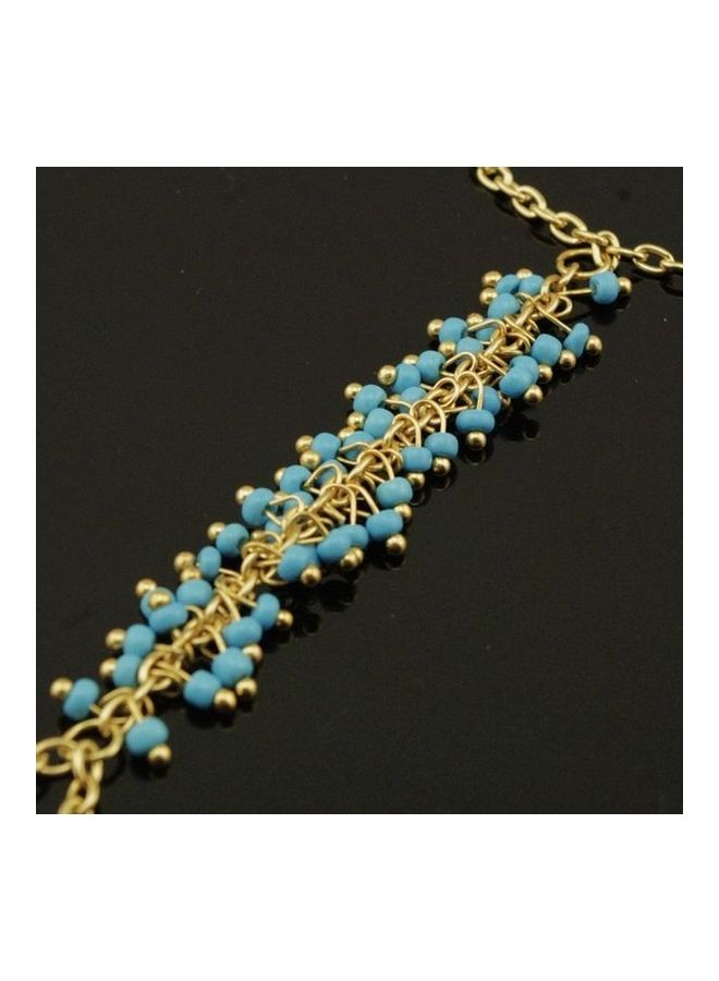 Generic - Women's Boho Summer Turquoise Chain Ring One Chain Bracelet - Image 1