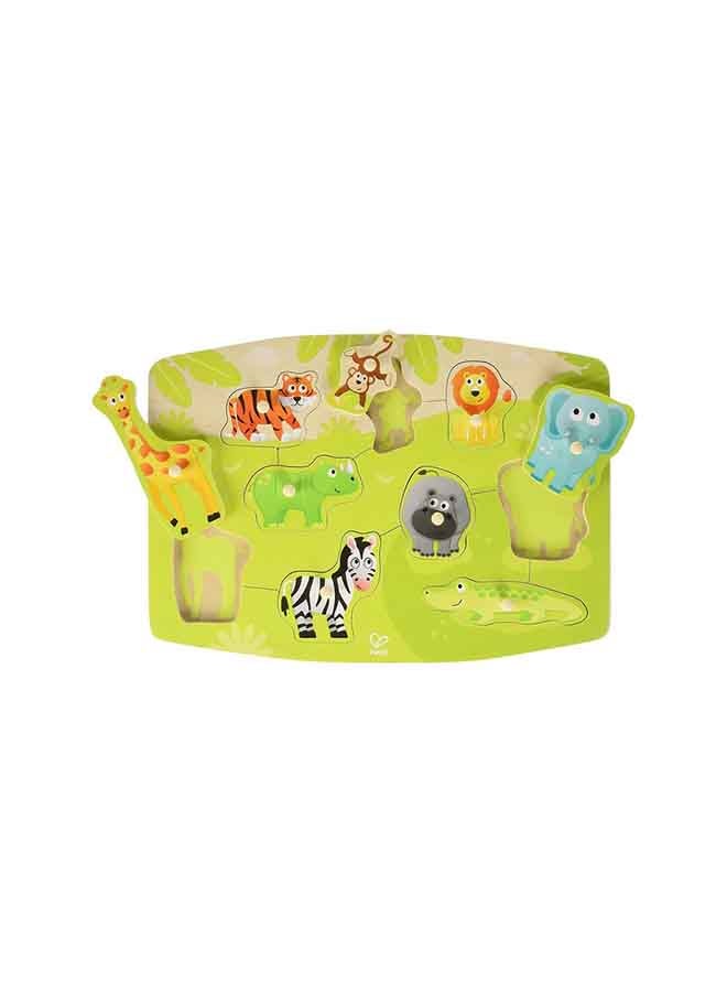 Hape - Jungle Peg Puzzle 29.4 x 20.8 x 1.8cm - Image 1