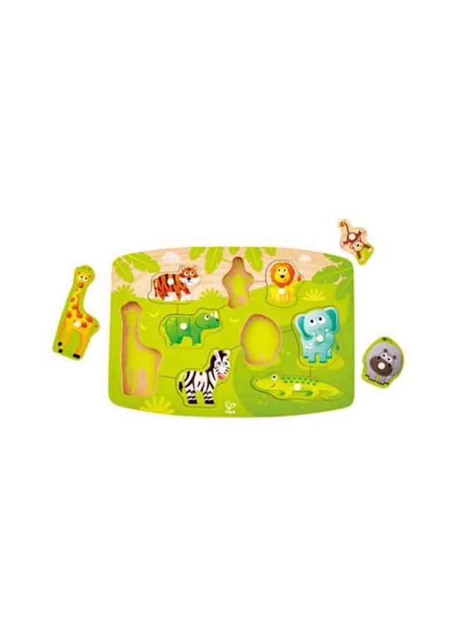 Hape - Jungle Peg Puzzle 29.4 x 20.8 x 1.8cm - Image 1