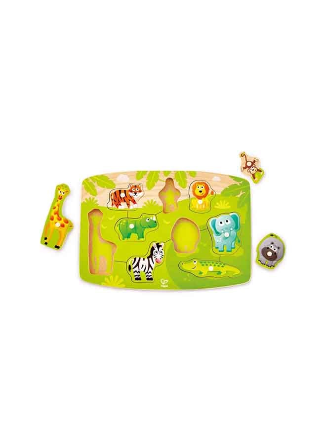 Hape - Jungle Peg Puzzle 29.4 x 20.8 x 1.8cm - Image 1