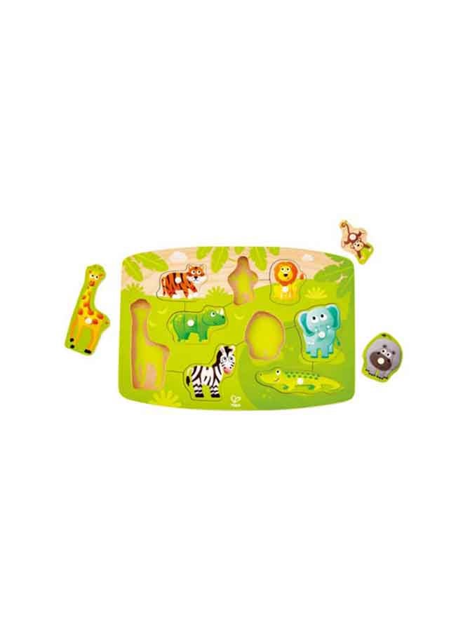Hape - Jungle Peg Puzzle 29.4 x 20.8 x 1.8cm - Image 1