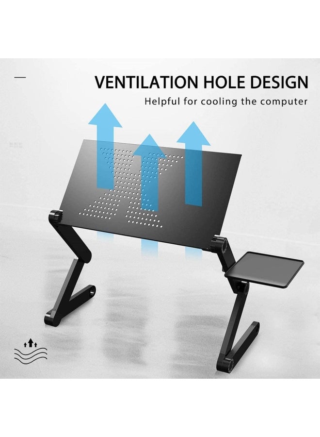 Deo King Metal Adjustable Laptop Desk With Mouse Board Black - Image 2