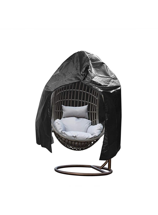 شو وو غطاء ضد الماء لكرسي التعليق على شكل البيضة في الحديقة أسود 114 x 190سم - Image 1