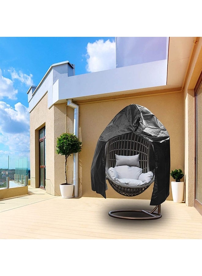 شو وو غطاء ضد الماء لكرسي التعليق على شكل البيضة في الحديقة أسود 114 x 190سم - Image 3