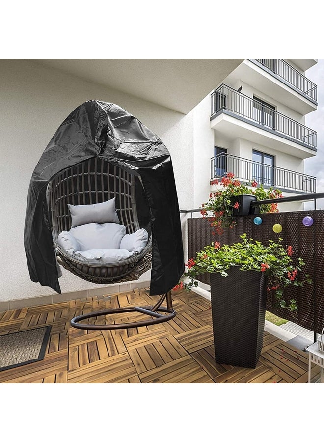 شو وو غطاء ضد الماء لكرسي التعليق على شكل البيضة في الحديقة أسود 114 x 190سم - Image 4