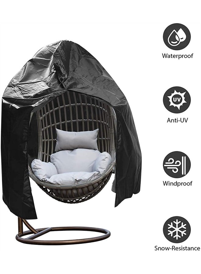 شو وو غطاء ضد الماء لكرسي التعليق على شكل البيضة في الحديقة أسود 114 x 190سم - Image 5