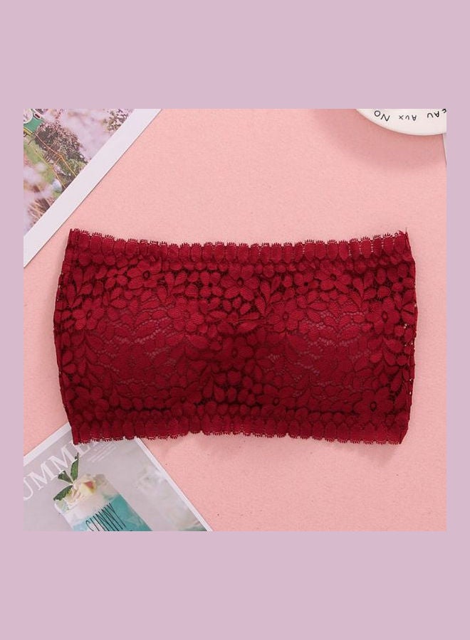 Floral Lace Bralette Red 