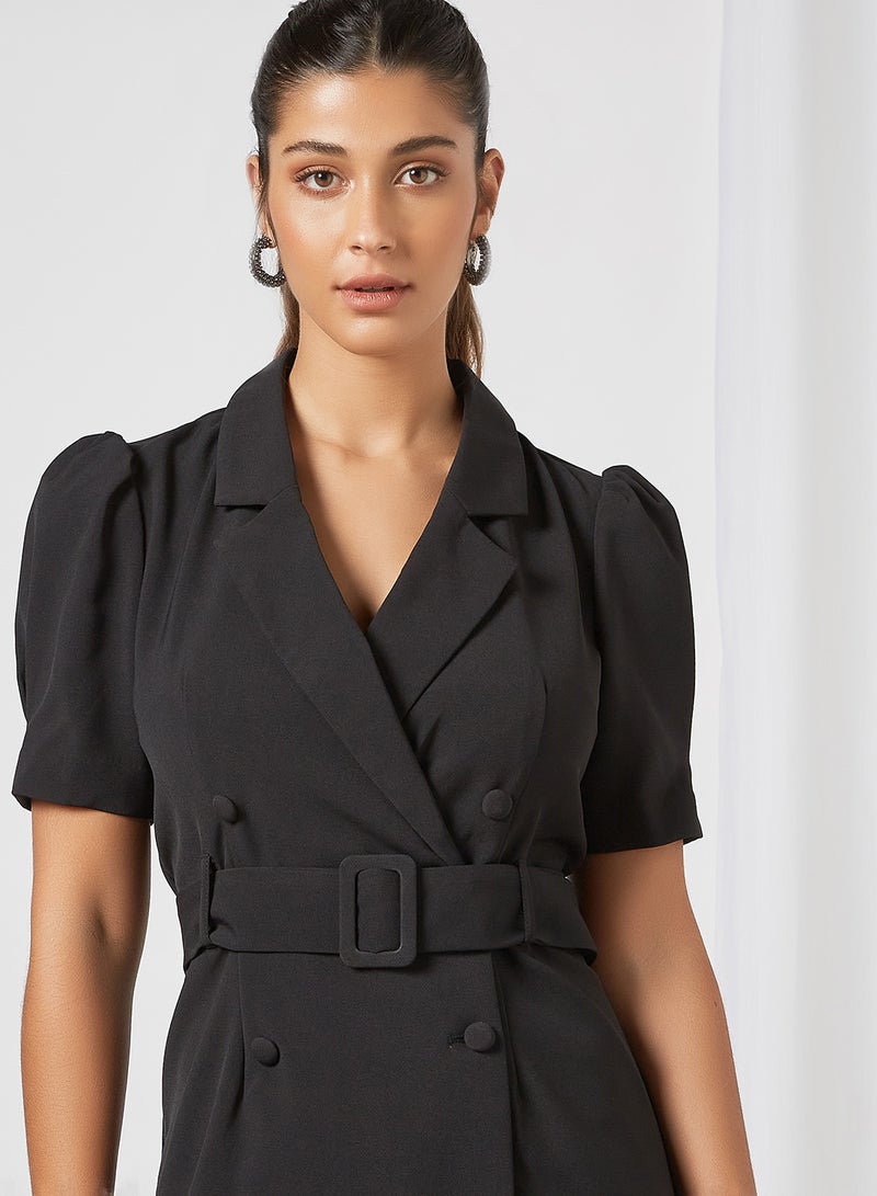 ONLY Tailored Puff Sleeve Dress Black  - Image 3