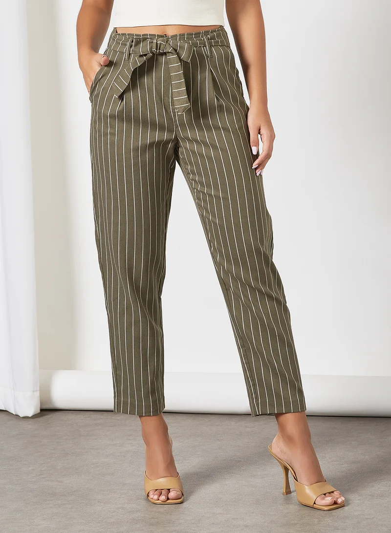 ONLY High Waist Striped Pants
