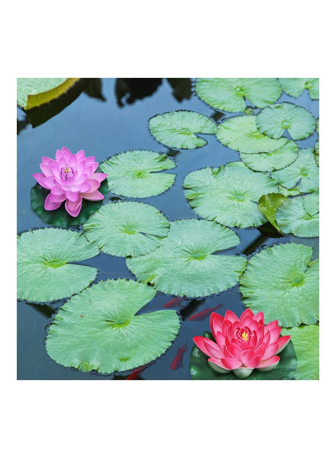 Generic 7 Inch Artificial Floating Lotus Pink/Green 7inch  - Image 2