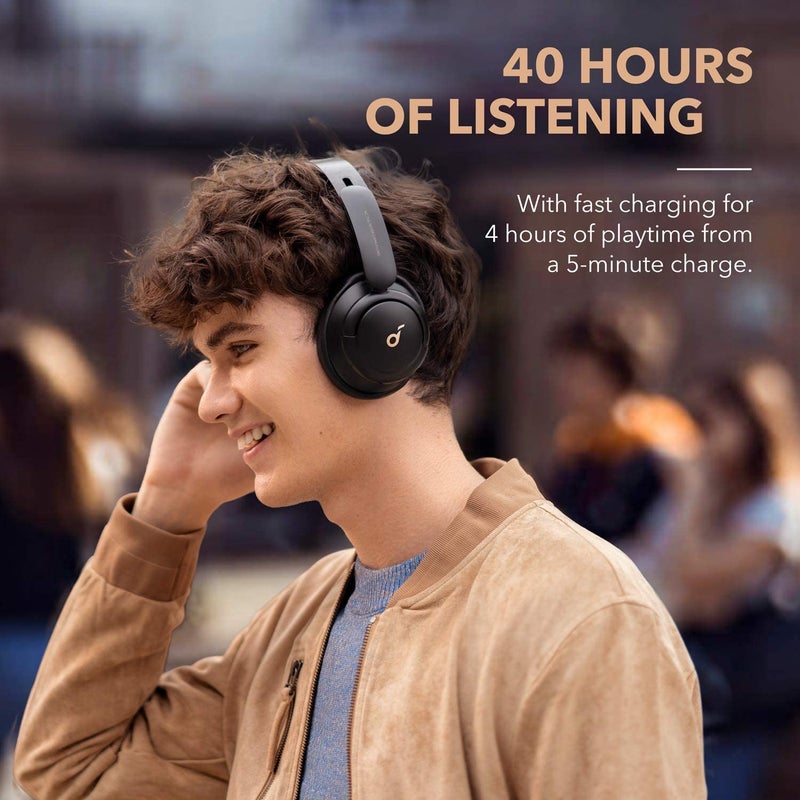 Q30 Hybrid Active Noise Cancelling Headphones with Multiple Modes, Hi-Res Sound, 50H Playtime, Fast Charge, Soft Earcups, Bluetooth Headphones, Travel Black - v1619507392/N45677408A_5