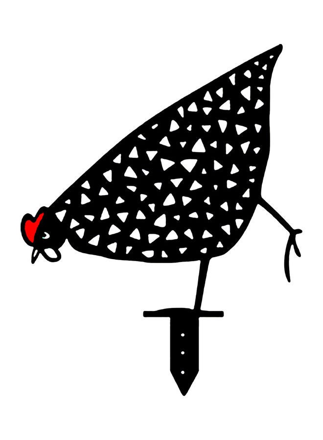 Generic Rooster Garden Silhouette Stake Black 33.00 x 0.20 x 32.00cm  - Image 2