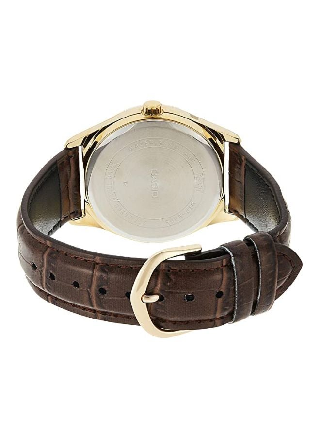 CASIO Men's Leather Analog Watch MTP-V006GL-7BUDF - 38 mm - Brown - Image 2