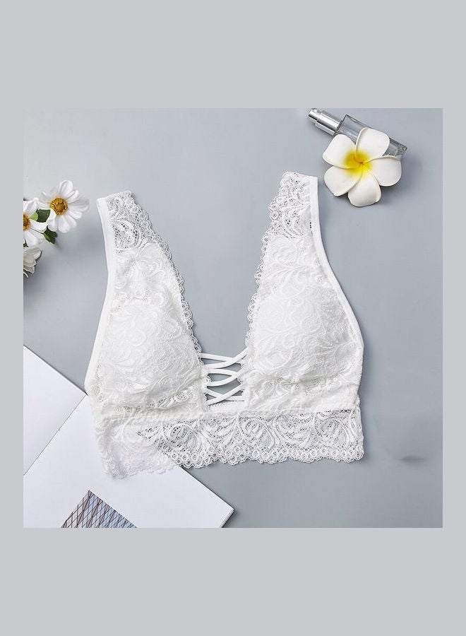 Lace Detail Bralette White 